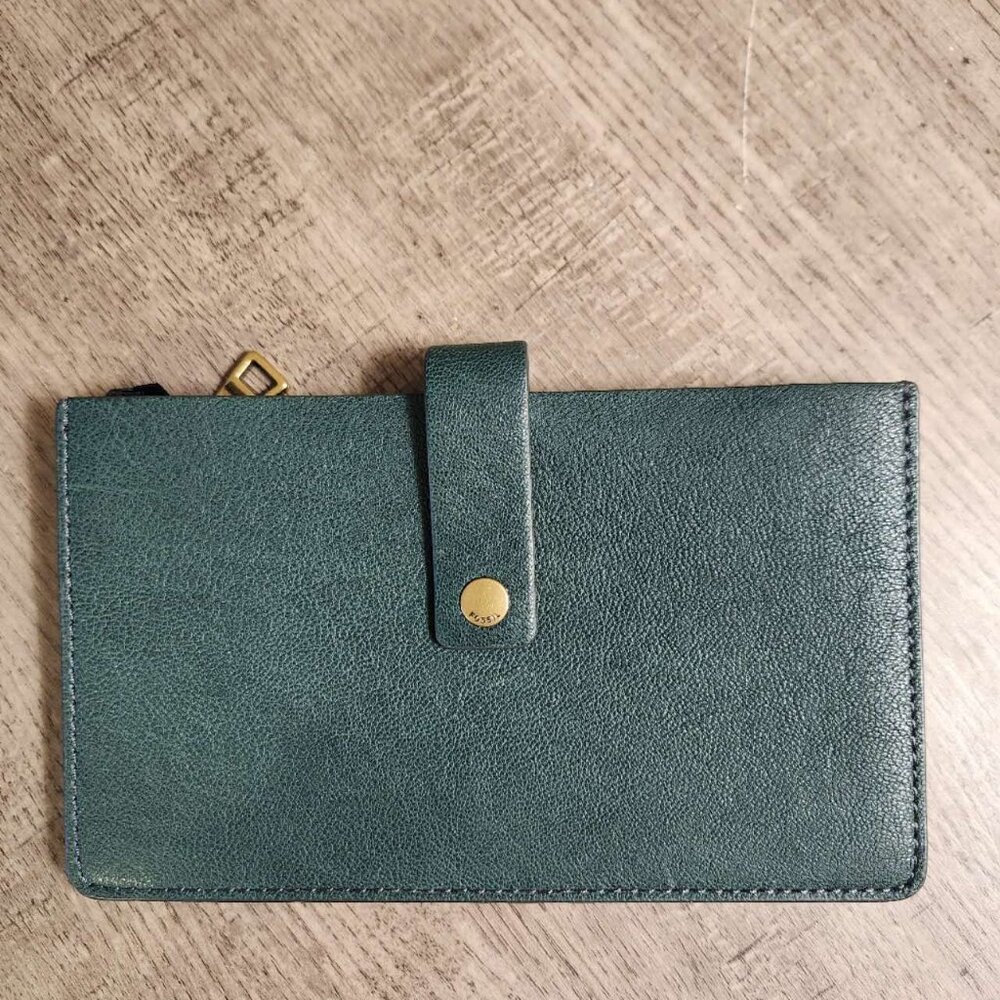 Fossil Sheepskin card holder Green